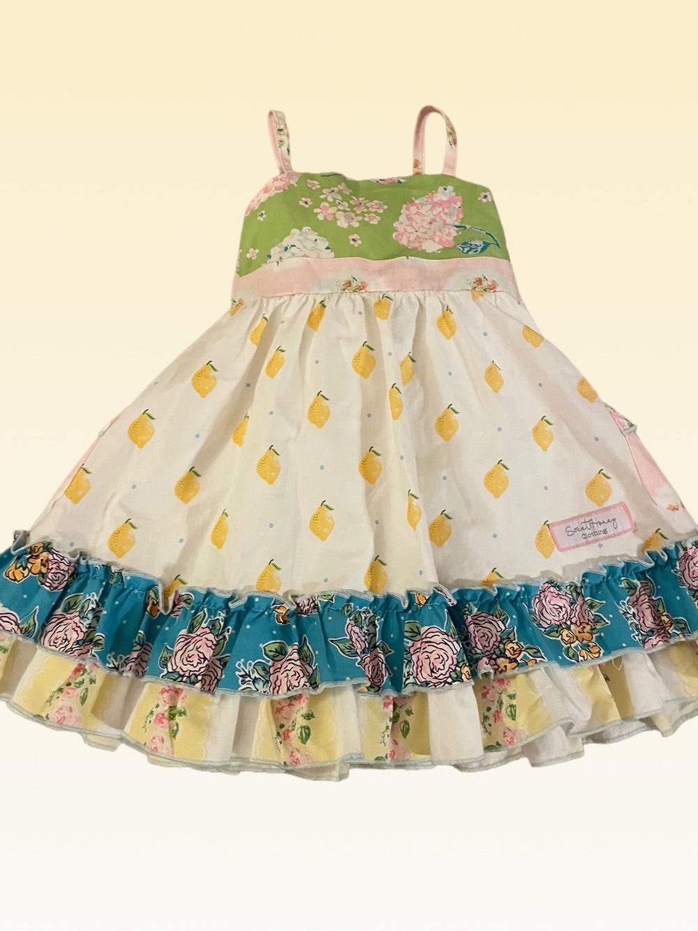 SweetHoney Lemons And Flowers Sundress NWT SZ 18M